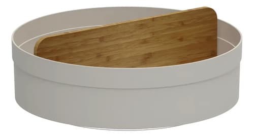 Kit Porta Tempero Giratório Divisória+ Porta Utensílios Lume Bege