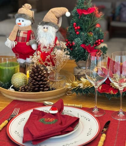 Anel De Guardanapo 4cm 4 Peças Gorro Papai Noel Vermelho