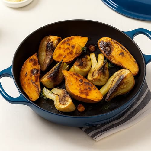 Panela Caçarola Redonda Ferro Fundido Esmaltada Com Tampa Azul