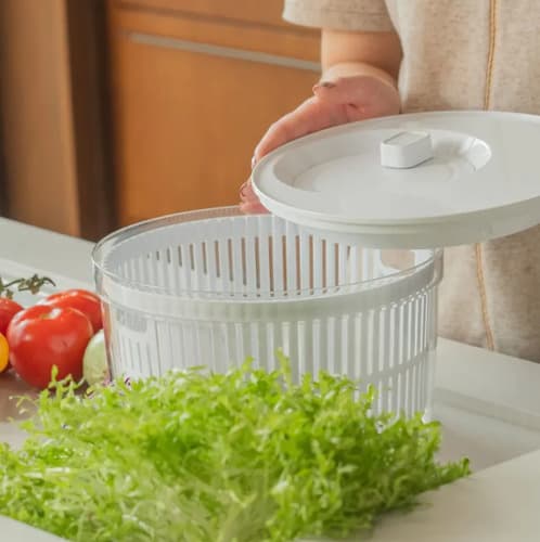 Secador Organizador Saladas 5,5l Centrifuga Clear Fresh Ou Branco