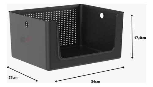 Caixa Cesto Flow Com Abertura Frontal 16 Litros Organizador Branco