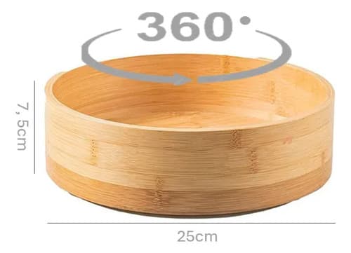 Kit Porta Guardanapo Bambu + Porta Tempero Giratório Bambu Madeira