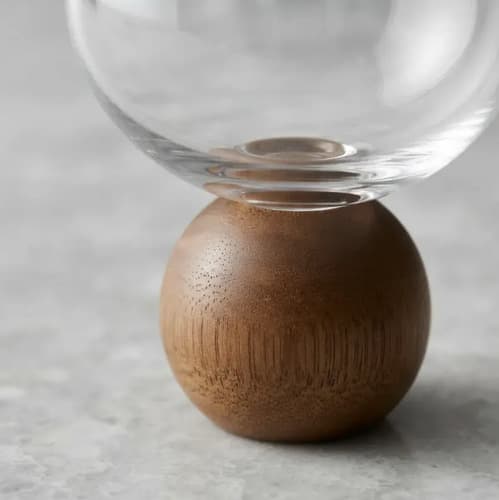 Kit 4 Taças Vinho/água Esfera Madeira 625ml Madeira