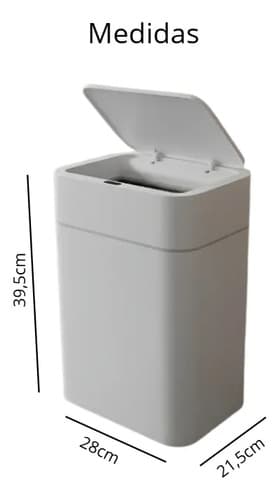 Lixeira Automática 16l Cozinha/lavanderia Branca Branca