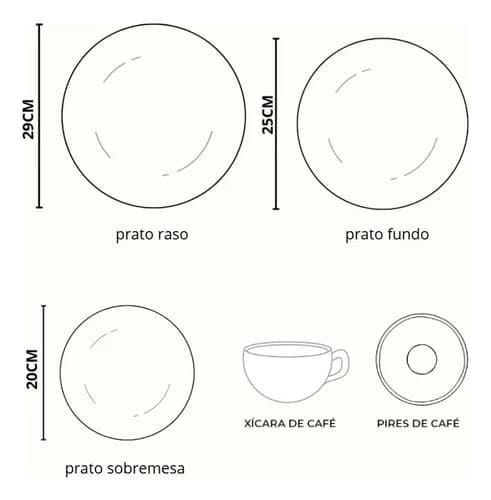 Jogo De Jantar Stripe 30 Pçs Com Xícara 6 Pessoas Azul Stripe