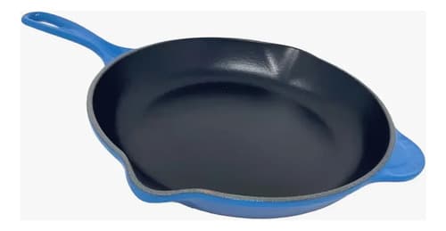 Frigideira Ferro Fundido Esmaltada Redonda 27cm Azul