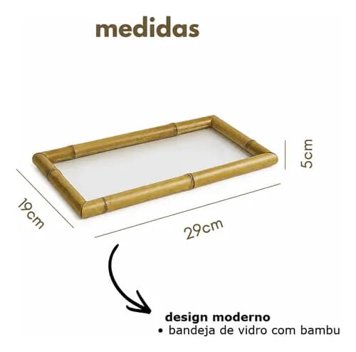 Kit Prancha Bambu E Vidro + 3 Petisqueiras + 3 Espátulas Caramelo