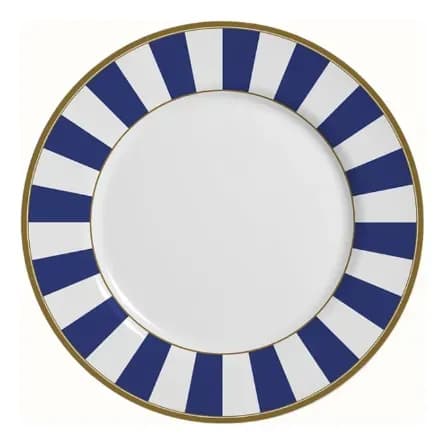 Jogo De Prato Porcelama Strip 12 Peças Alleanza Azul Liso