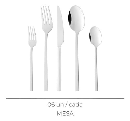 Faqueiro 30 Peças Firenze Aço Inox Wolff 6 Pessoas Cor Prata Prateado