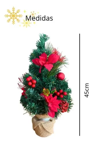 Árvore De Natal Pequena 45cm Decoração Mesa Enfeites Verde