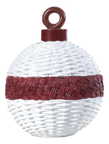 Bola Enfeite De Mesa Natal Resina Branca/vermelha 18cm Branca/vermelha Liso