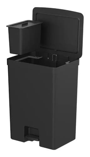 Lixeira Com Pedal Trium 46 L + 4 L Preto Cozinha/lavanderia Preto
