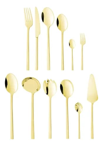 Jogo De Talheres 54 Peças De Aço Inox Firenze Dourado Wolff N/a