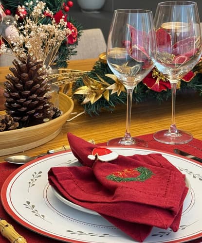 Anel De Guardanapo 4cm 4 Peças Gorro Papai Noel Vermelho