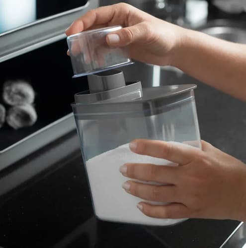 Kit 2 Dispenser Organizador Lavanderia Sabão Amaciante 1,5l Cinza