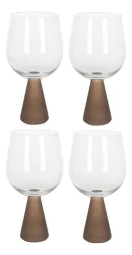 Jogo 4 Taças De Vinho Florarte Malva Mesa Posta Denali Malva