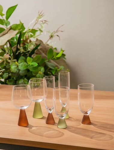 Jogo 4 Taças De Vinho Florarte Malva Mesa Posta Denali Malva