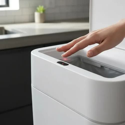 Lixeira Automática 16l Cozinha/lavanderia Branca Branca