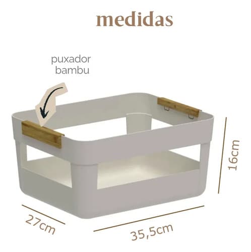 Cesto Organizador Lavanderia/despensa 14l Lume Bege